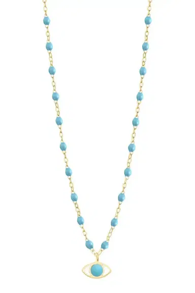 Gigi Clozeau Classic Gigi Eye Necklace - 16.5in - Turquoise | Thumbnail 1