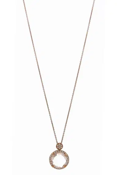 LISA NIK Clear Quartz Round Pendant Necklace | Thumbnail 1