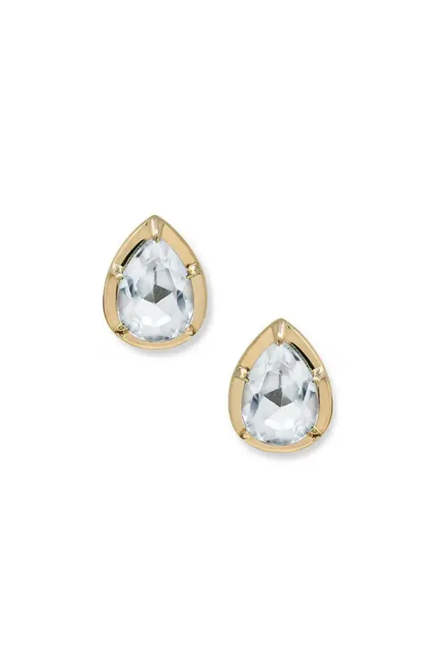 Anzie Clear Topaz Mélia Pear Stud Earrings