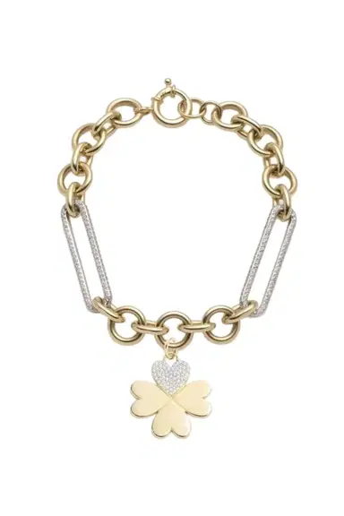 Foundrae Clover Mixed Diamond Clip Bracelet | Thumbnail 1