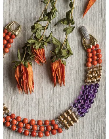DAVID WEBB Coral and Amethyst Bead Necklace | Thumbnail 4 DAVID WEBB Coral and Amethyst Bead Necklace | Thumbnail 4