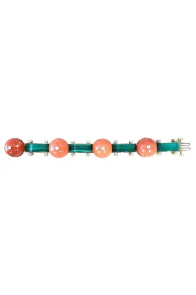 ALETTO BROTHERS Coral Bead Malachite Terra Linea Bracelet | Thumbnail 1