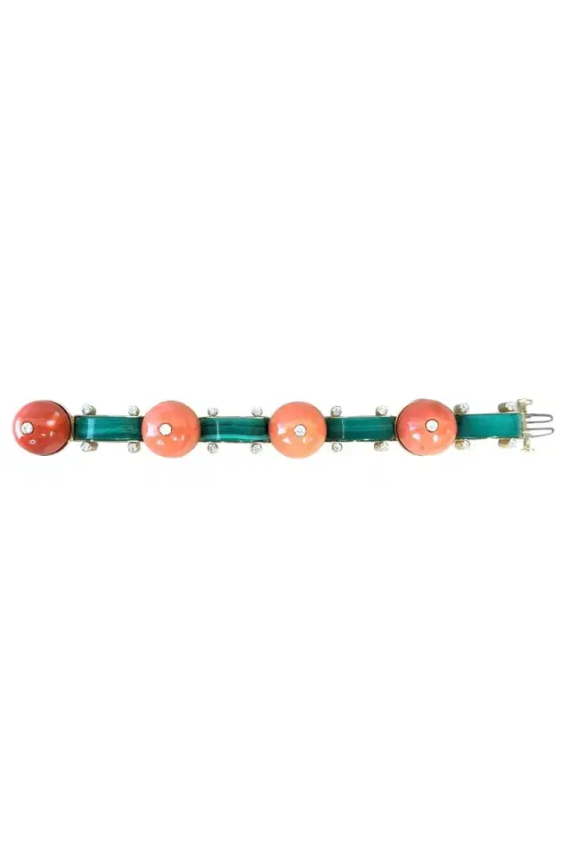 ALETTO BROTHERS Coral Bead Malachite Terra Linea Bracelet