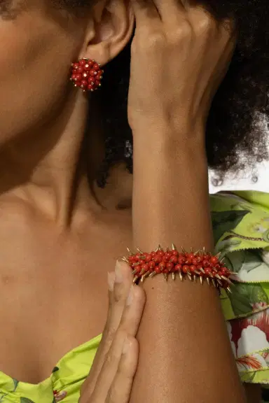 ALETTO BROTHERS Coral Bead Spiked Muse Bracelet | Thumbnail 3
