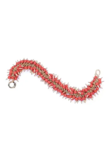 ALETTO BROTHERS Coral Bead Spiked Muse Bracelet | Thumbnail 1