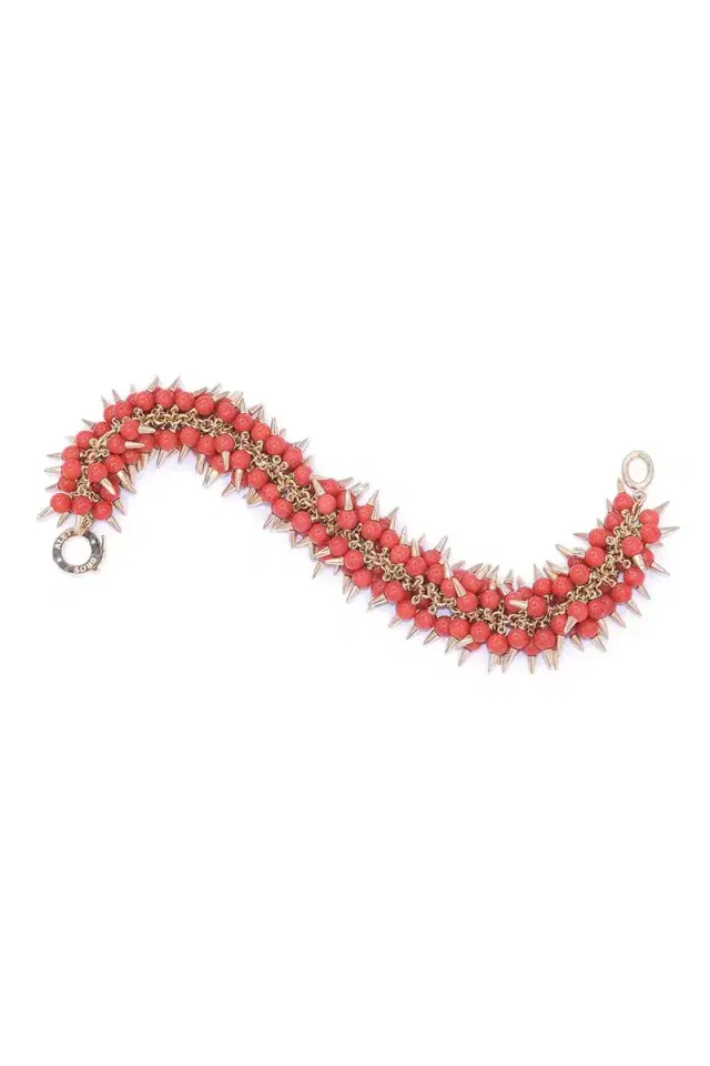 ALETTO BROTHERS Coral Bead Spiked Muse Bracelet
