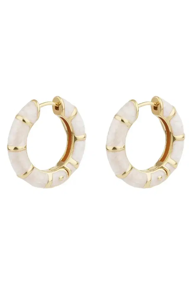 Gas Bijoux Cream Bambou Hoop Earrings