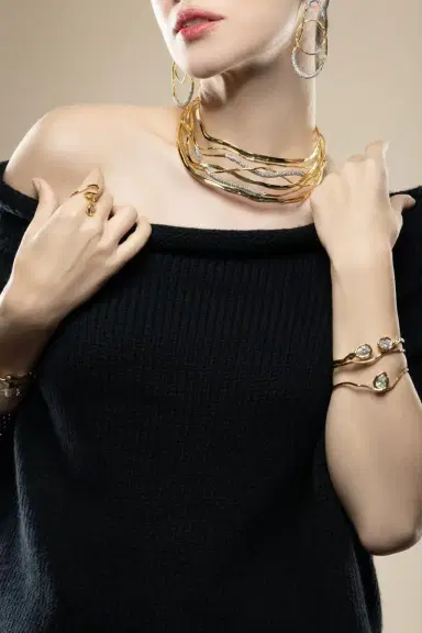 ALEXIS BITTAR Crystal Asterales Capped Hinge Cuff Bracelet | Thumbnail 3 ALEXIS BITTAR Crystal Asterales Capped Hinge Cuff Bracelet | Thumbnail 3