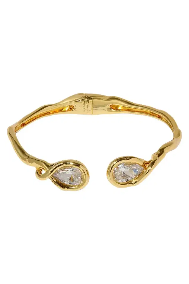 ALEXIS BITTAR Crystal Asterales Capped Hinge Cuff Bracelet