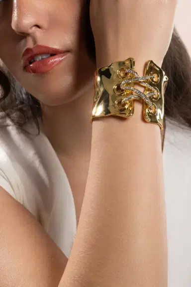 ALEXIS BITTAR Crystal Lace Up Solanales Cuff Braclet | Thumbnail 3 ALEXIS BITTAR Crystal Lace Up Solanales Cuff Braclet | Thumbnail 3