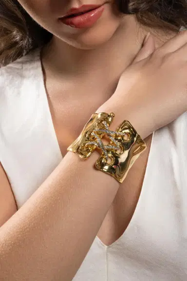ALEXIS BITTAR Crystal Lace Up Solanales Cuff Braclet | Thumbnail 4 ALEXIS BITTAR Crystal Lace Up Solanales Cuff Braclet | Thumbnail 4