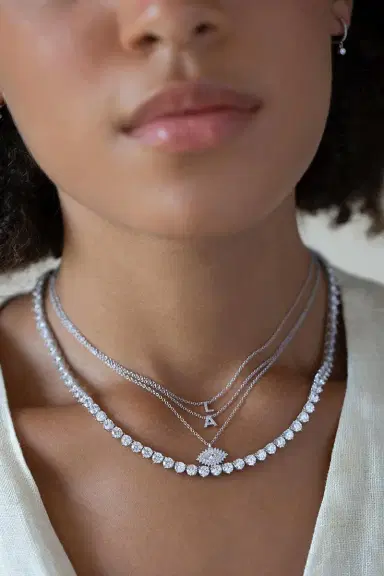 FANTASIA by DESERIO Cubic Zirconia Tennis Necklace 4MM | Thumbnail 2 FANTASIA by DESERIO Cubic Zirconia Tennis Necklace 4MM | Thumbnail 2