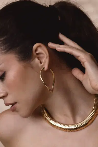 SIDNEY GARBER Curved Opal Hoop Earrings | Thumbnail 2