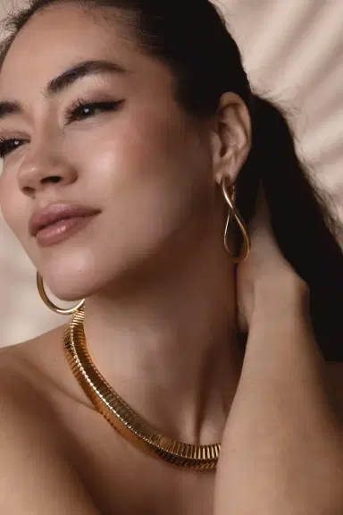 SIDNEY GARBER Curved Opal Hoop Earrings | Thumbnail 5