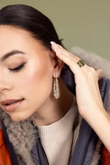 SIDNEY GARBER Custom Diamond Spine Plume Earrings | Thumbnail 2 SIDNEY GARBER Custom Diamond Spine Plume Earrings | Thumbnail 2