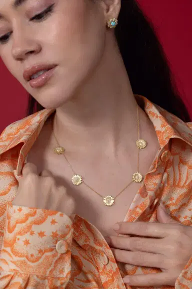 TANYA FARAH Daisy 5 Station Diamond Necklace | Thumbnail 2