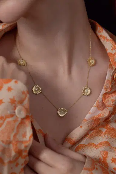TANYA FARAH Daisy 5 Station Diamond Necklace | Thumbnail 3