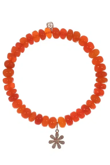 Sydney Evan Daisy Charm Orange Opal Bead Bracelet | Thumbnail 1 Sydney Evan Daisy Charm Orange Opal Bead Bracelet | Thumbnail 1