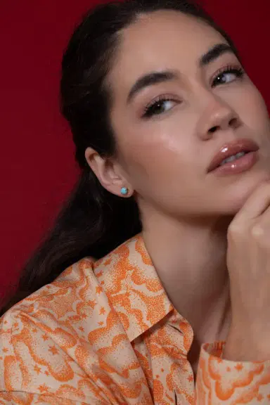 TANYA FARAH Daisy Turquoise Large Stud Earrings | Thumbnail 5