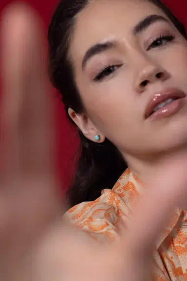 TANYA FARAH Daisy Turquoise Large Stud Earrings | Thumbnail 6
