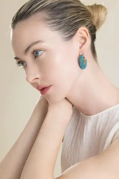 Gas Bijoux Dark Blue Small Izzia Earrings | Thumbnail 3