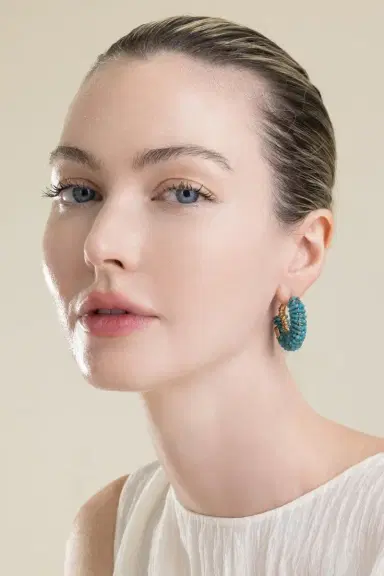 Gas Bijoux Dark Blue Small Izzia Earrings | Thumbnail 4