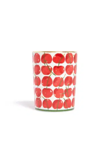 La DoubleJ Decorative Cup - Cherries Ivory | Thumbnail 1