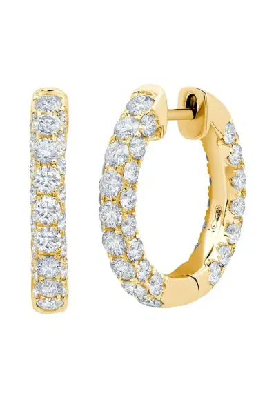 GRAZIELA Diamond 3 Sided Hoops | Thumbnail 1