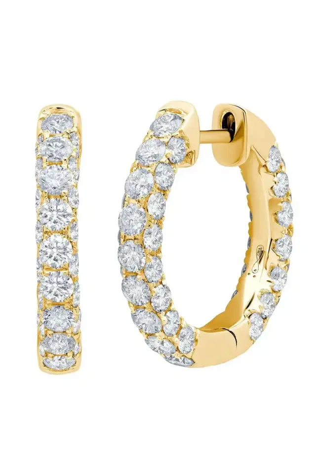 GRAZIELA Diamond 3 Sided Hoops