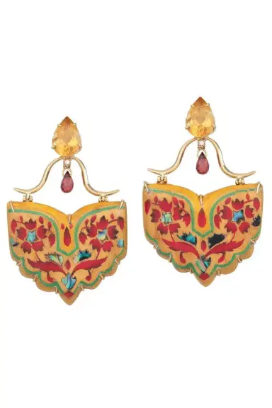 Silvia Furmanovich Diamond Abalone Wing Marquetry Earrings | Thumbnail 1
