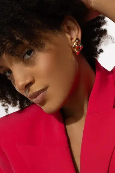 ALETTO BROTHERS Diamond Accent Piramide Cluster Earrings | Thumbnail 3