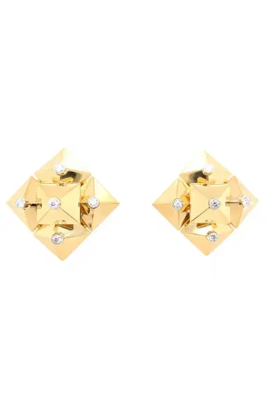 ALETTO BROTHERS Diamond Accent Piramide Cluster Earrings | Thumbnail 1