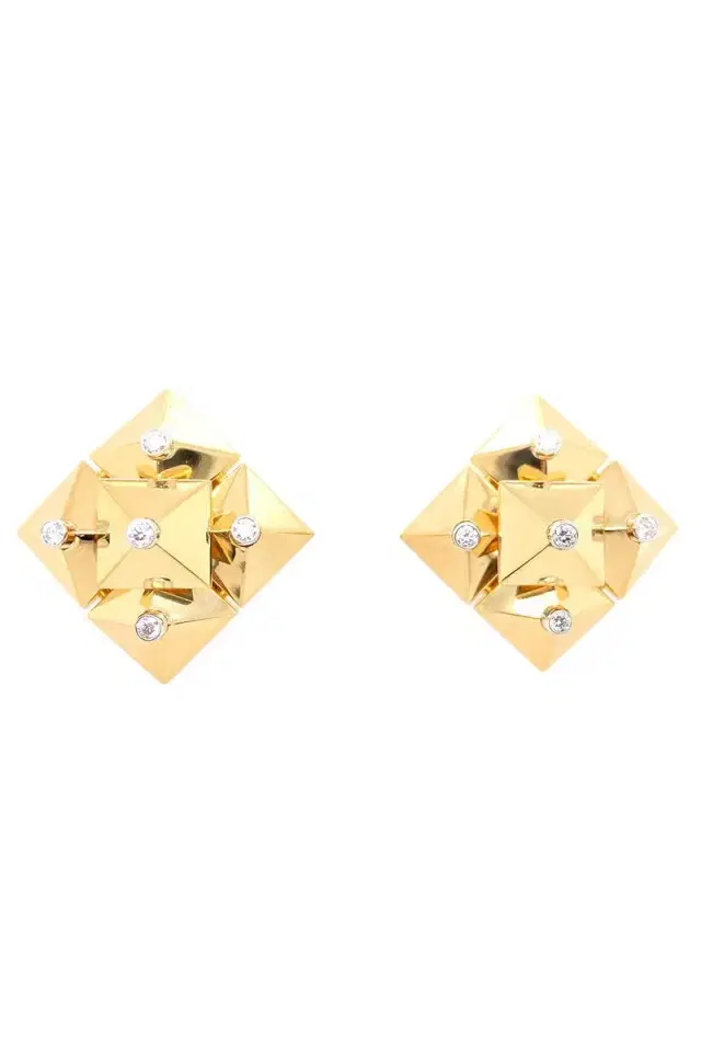 ALETTO BROTHERS Diamond Accent Piramide Cluster Earrings