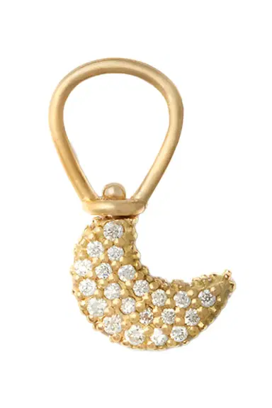 Marla Aaron Diamond Allstone Itty Bitty Moon Charm | Thumbnail 1