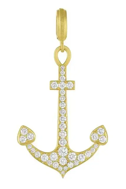LEIGH MAXWELL Diamond Anchor Pendant