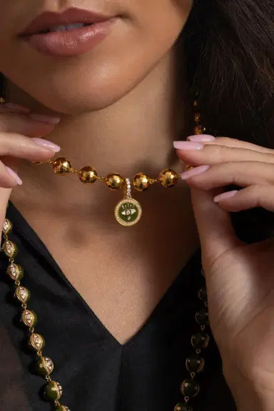 BUDDHA MAMA Diamond Army Evil Eye Pendant | Thumbnail 3