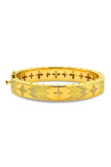 BUDDHA MAMA Diamond Arrow Cross Bangle Bracelet | Thumbnail 6