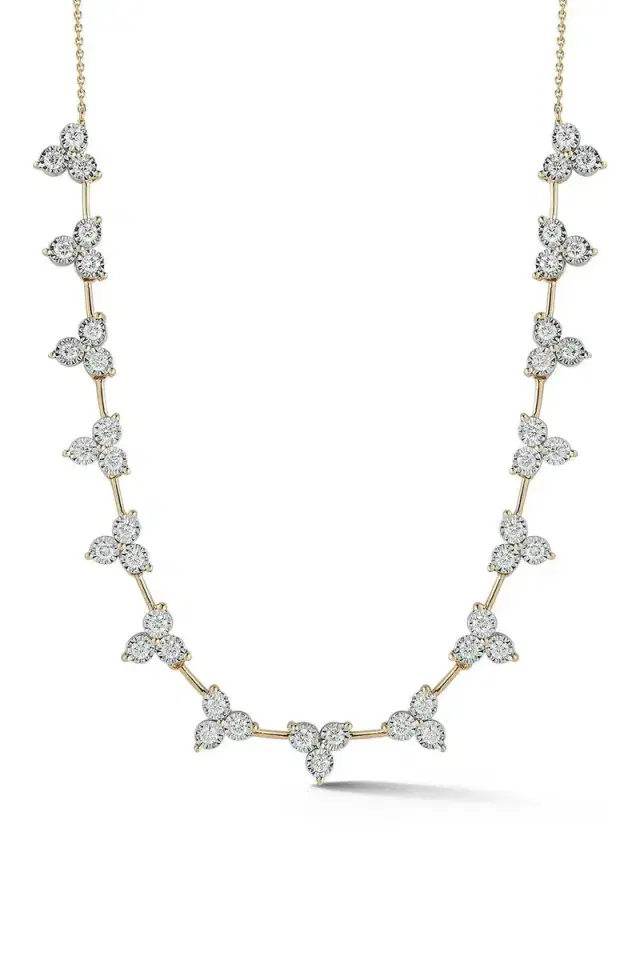 DANA REBECCA DESIGNS Diamond Ava Bea Trio Tennis Necklace - Yellow Gold