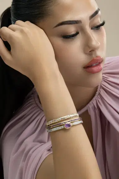 ARUNASHI Diamond Baguette Black Enigma Bangle Bracelet | Thumbnail 3