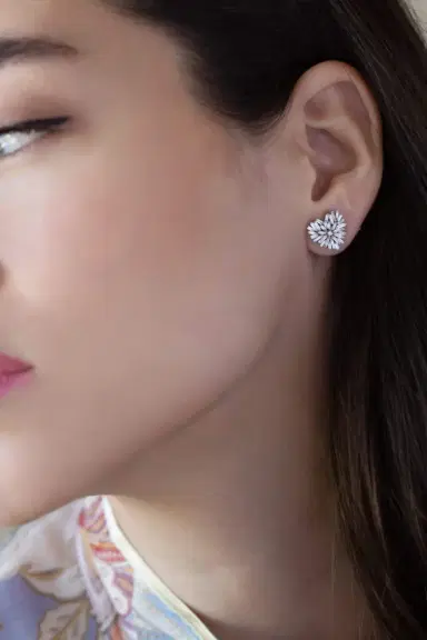 Suzanne Kalan Diamond Baguette Heart Earrings | Thumbnail 2