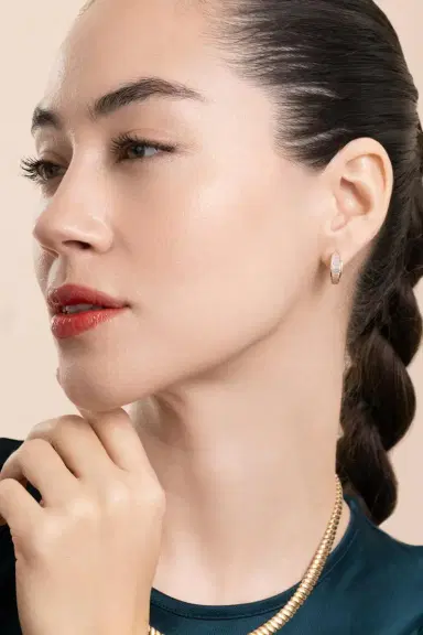 Anita Ko Diamond Baguette Huggie Earrings | Thumbnail 2