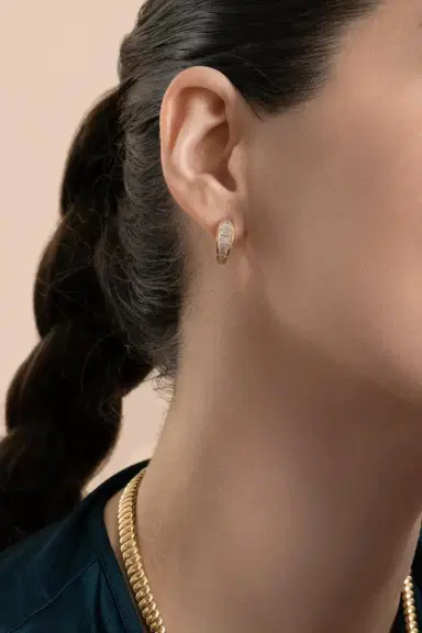 Anita Ko Diamond Baguette Huggie Earrings | Thumbnail 3