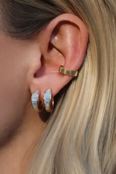 Anita Ko Diamond Baguette Huggie Earrings | Thumbnail 5