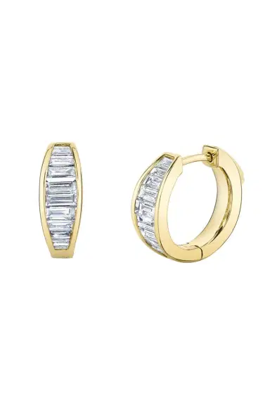 Anita Ko Diamond Baguette Huggie Earrings | Thumbnail 1