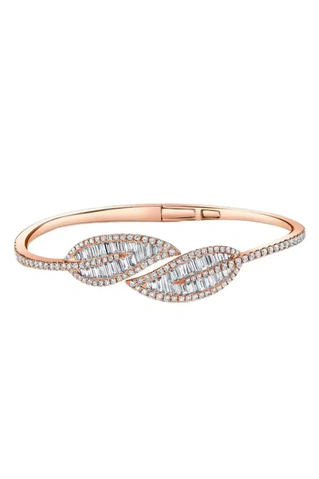 Anita Ko Diamond Baguette Leaf Bracelet