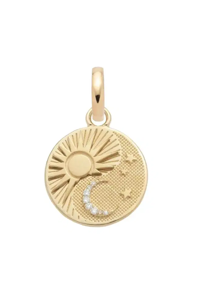 Foundrae Diamond Balance Baby Medallion - Yellow Gold