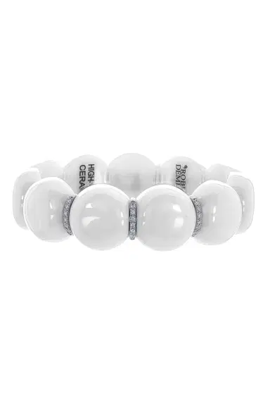 ROBERTO DEMEGLIO Diamond Bar White Large Bead Dama Bracelet | Thumbnail 1 ROBERTO DEMEGLIO Diamond Bar White Large Bead Dama Bracelet | Thumbnail 1