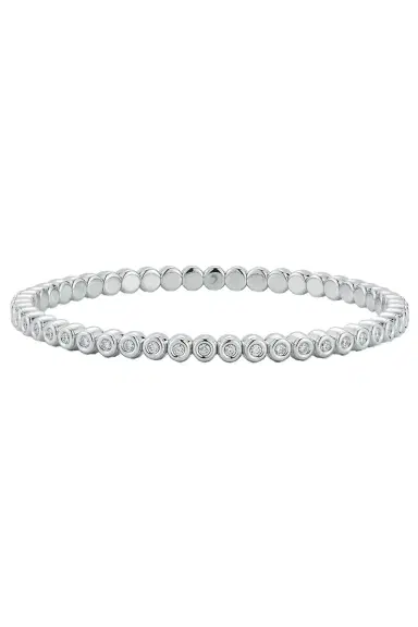 ROBERTO DEMEGLIO Diamond Bezel Extensible Stretch Bracelet - White Gold | Thumbnail 1