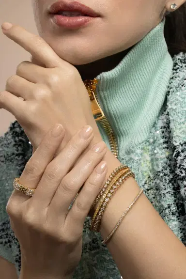 ROBERTO DEMEGLIO Diamond Bezel Extensible Stretch Bracelet - Yellow Gold | Thumbnail 2