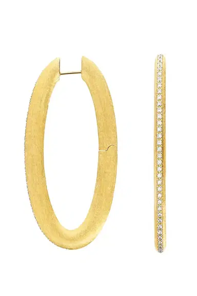 NANIS Diamond Big Oval Libera Icon Hoop Earrings | Thumbnail 1